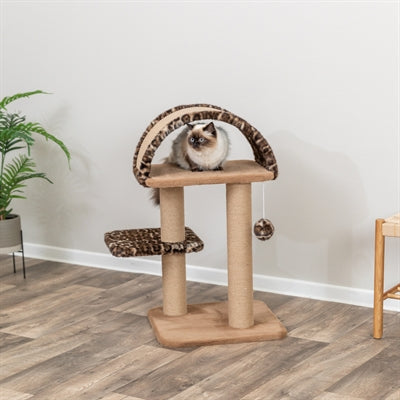 Trixie Krabpaal Leo Panterprint Ligplaats Met Boog Bruin